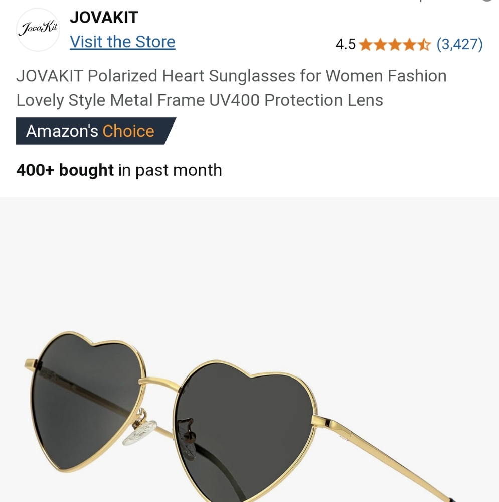 JOVAKIT Polarized Heart Sunglasses for Women